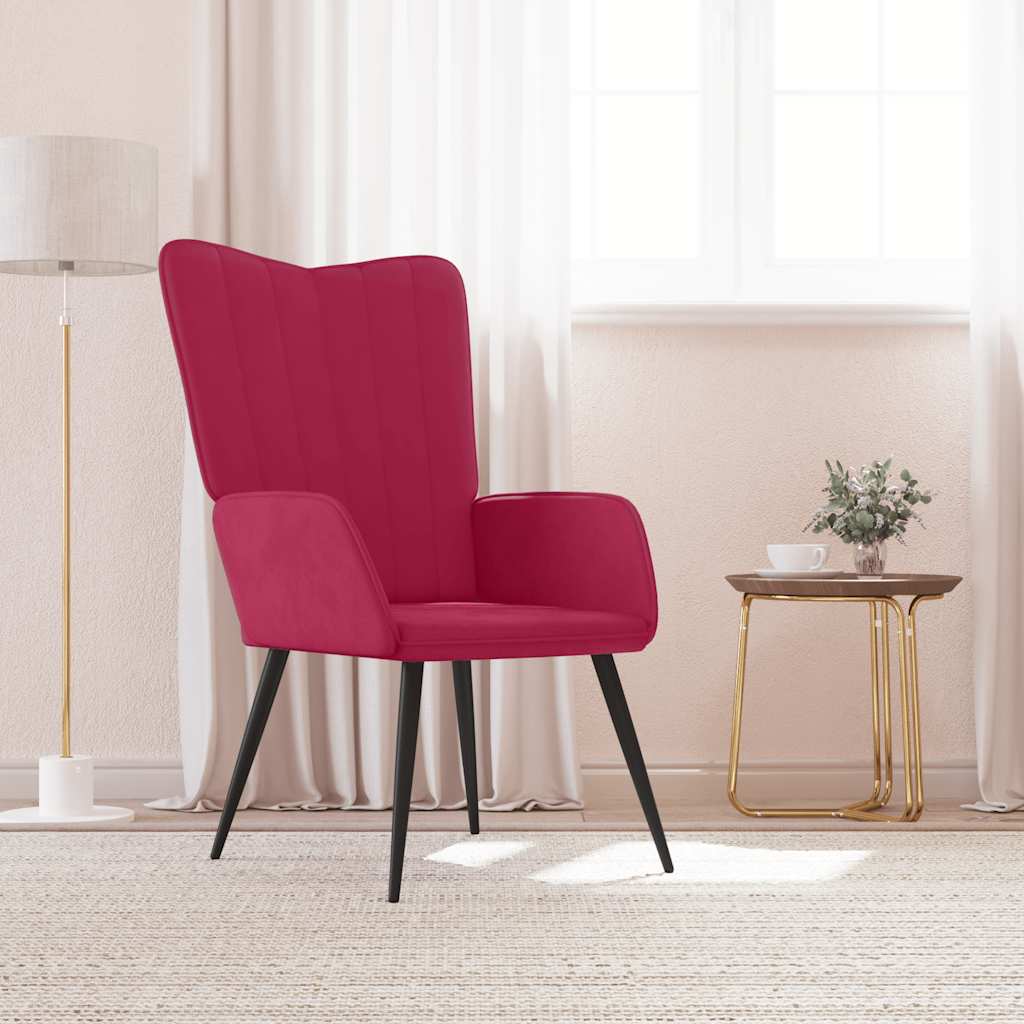 Relaxsessel Weinrot Samt