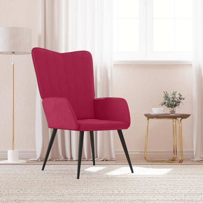 Relaxsessel Weinrot Samt