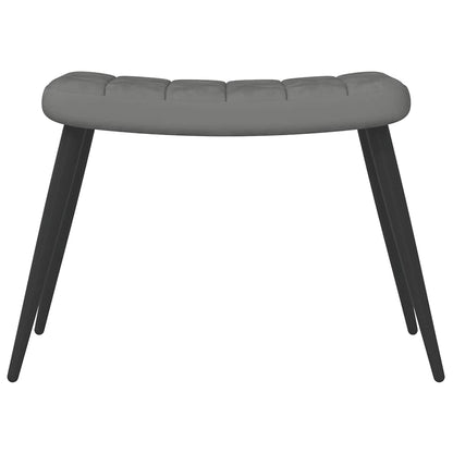 Relaxsessel mit Hocker Dunkelgrau Samt