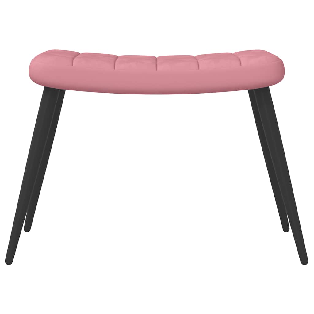 Relaxsessel mit Hocker Rosa Samt
