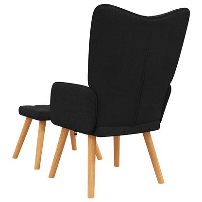 Relaxsessel mit Hocker Schwarz Stoff