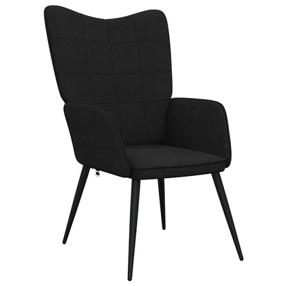 Relaxsessel mit Hocker Schwarz Stoff