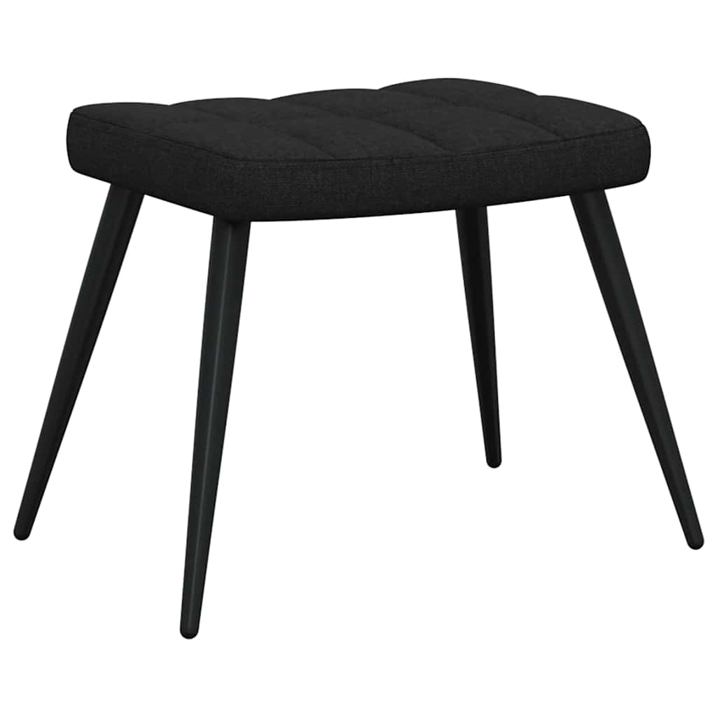 Relaxsessel mit Hocker Schwarz Stoff