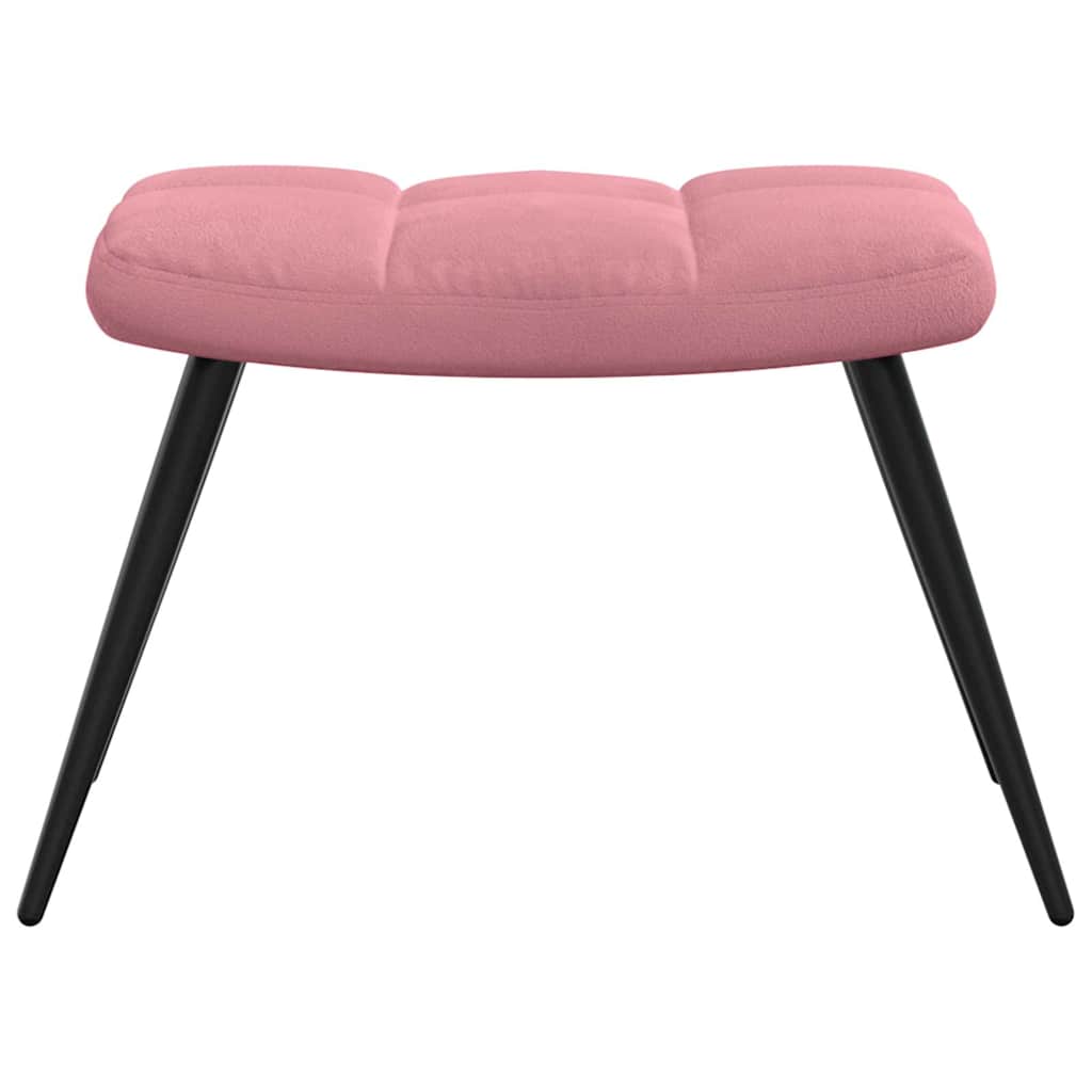 Relaxsessel mit Hocker Rosa Samt