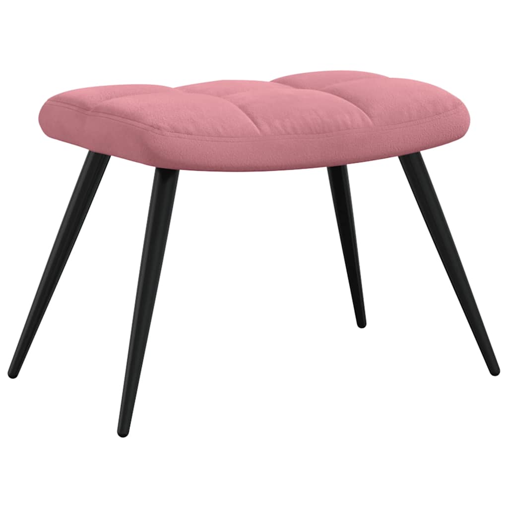 Relaxsessel mit Hocker Rosa Samt