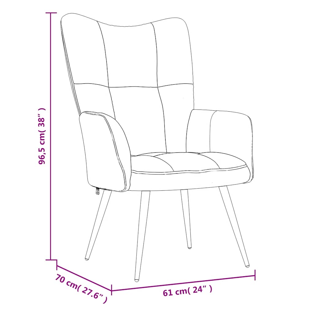 Relaxsessel mit Hocker Rosa Samt