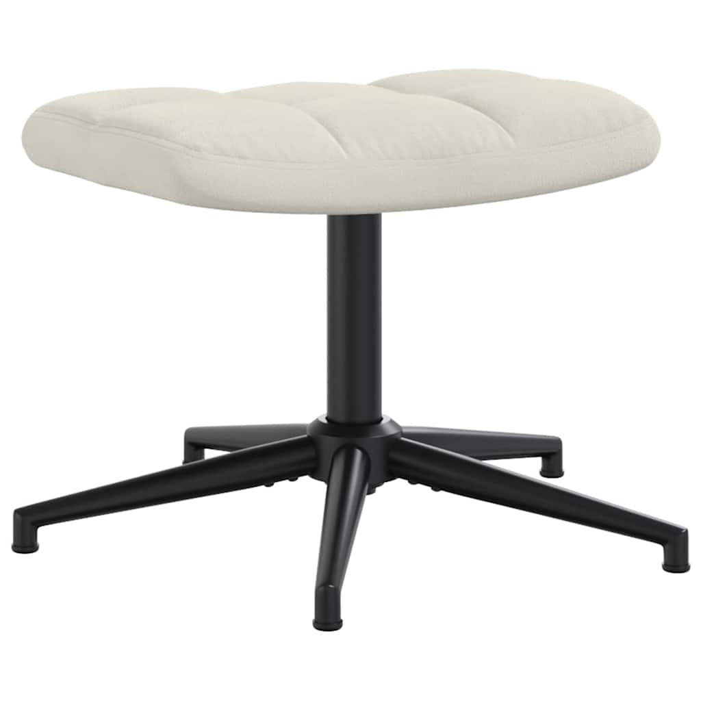 Relaxsessel mit Hocker Cremeweiß Samt