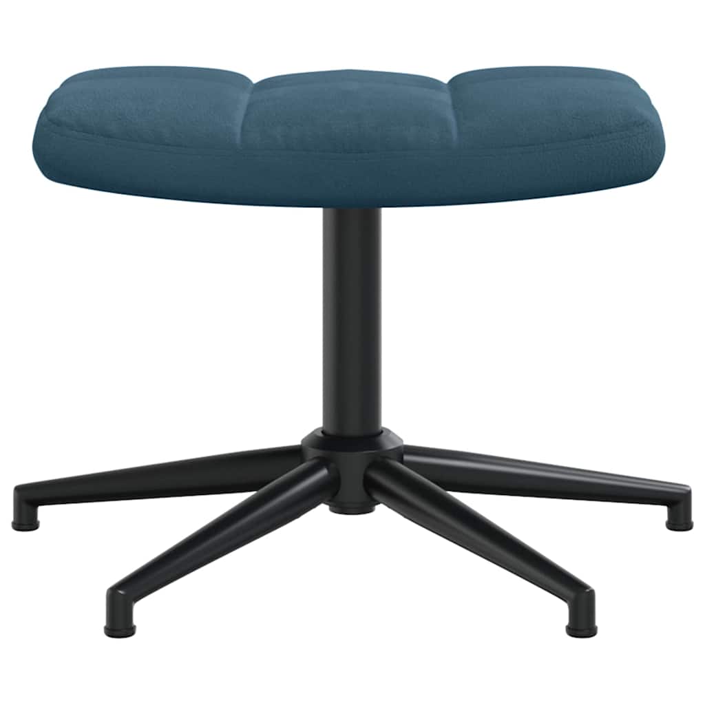 Relaxsessel mit Hocker Blau Samt