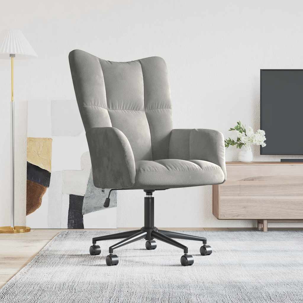 Relaxsessel Hellgrau Samt