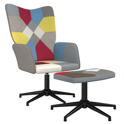 Relaxsessel mit Hocker Patchwork Stoff