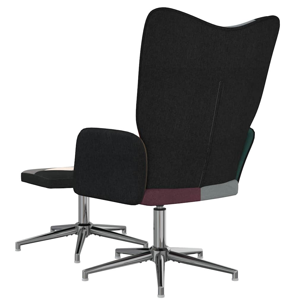 Relaxsessel mit Hocker Patchwork Stoff