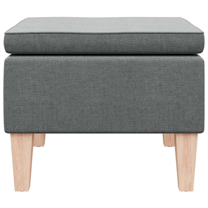 Hocker mit Holzbeinen Dunkelgrau Stoff
