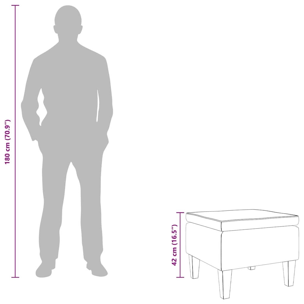 Hocker mit Holzbeinen Schwarz Samt
