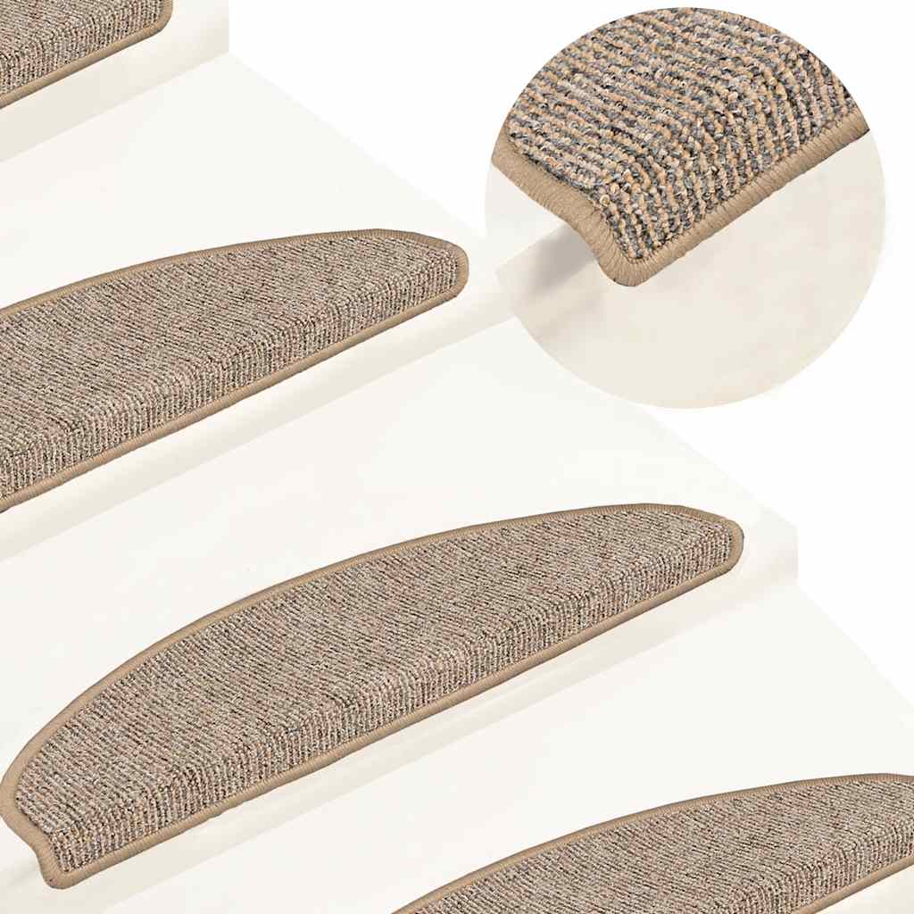 Stufenmatten 15 Stk. 65x21x4 cm Braun Halbrund Groß