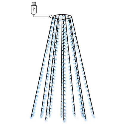Weihnachtsbaum-Lichternetz mit 250 LEDs Blau 250 cm