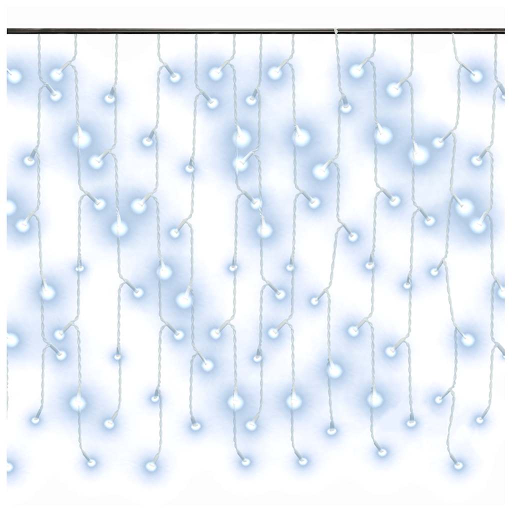 Lichtervorhang LED Eiszapfen 10 m 400 LED Kaltweiß 8 Funktionen