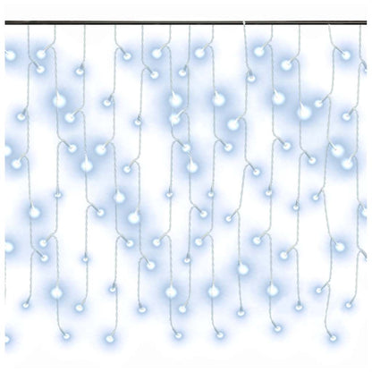 Lichtervorhang LED Eiszapfen 10 m 400 LED Kaltweiß 8 Funktionen