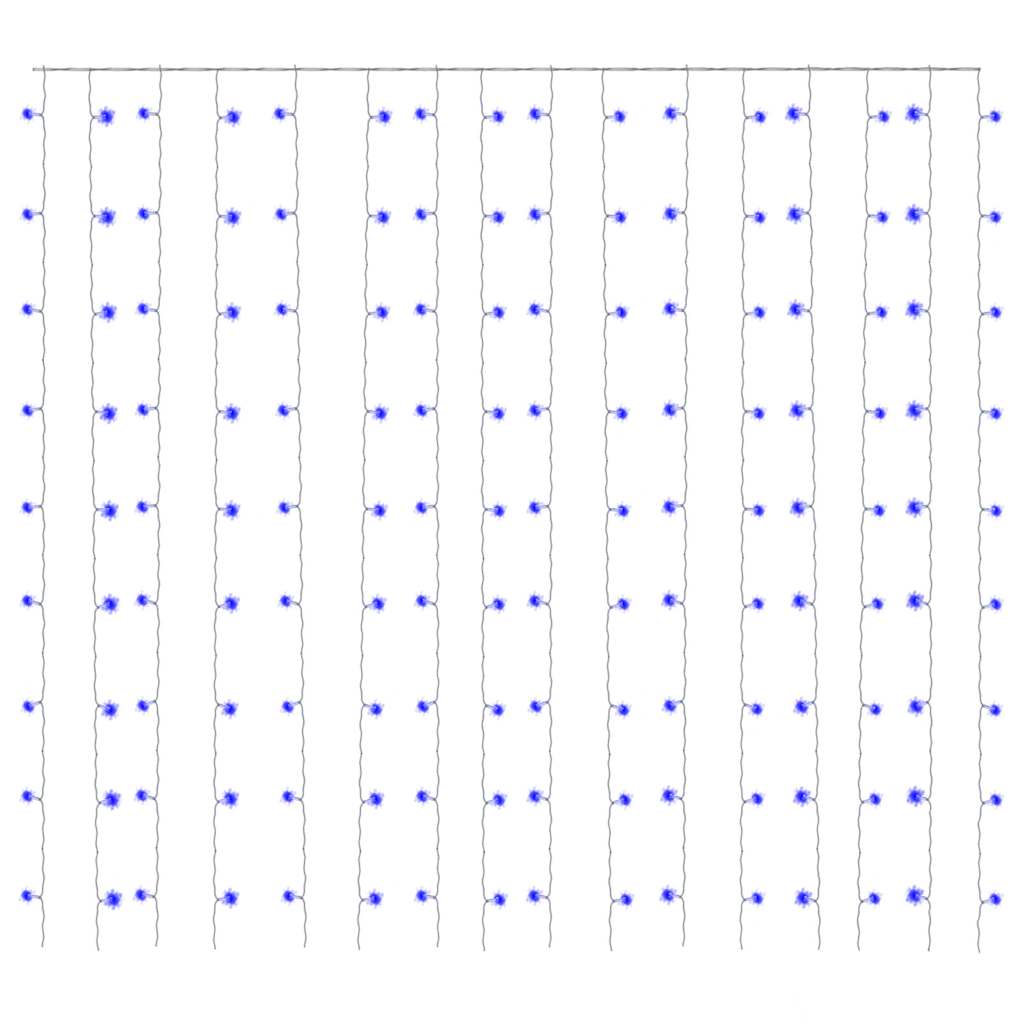 LED-Lichtervorhang 3x3 m 300 LED Blau 8 Funktionen
