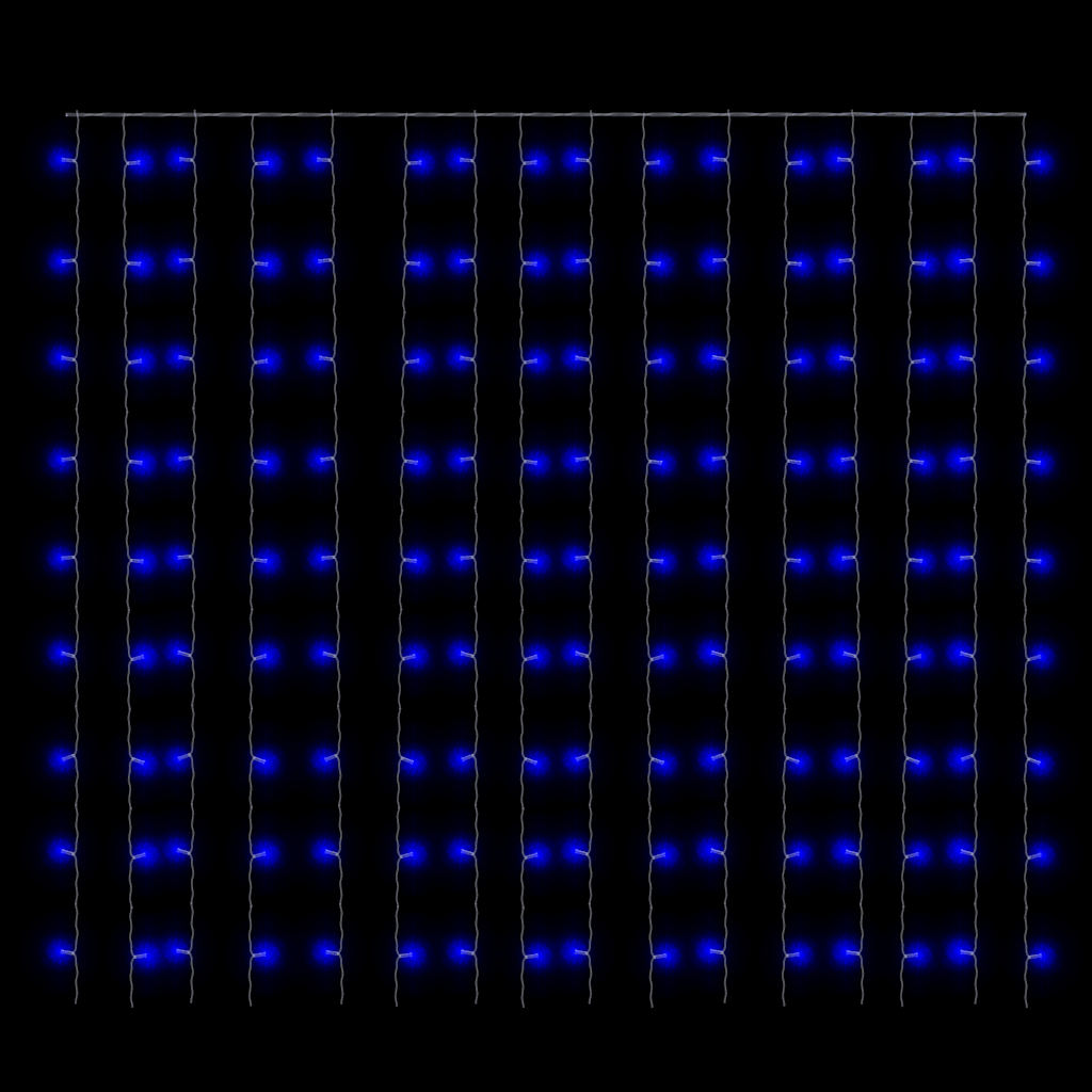 LED-Lichtervorhang 3x3 m 300 LED Blau 8 Funktionen