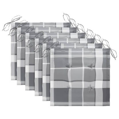 Klappbare Gartenstühle mit Kissen 6 Stk. Massivholz Teak