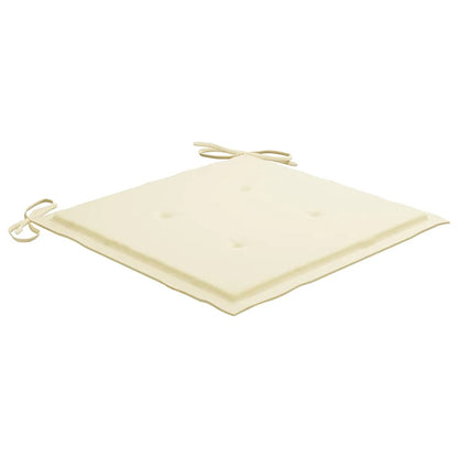 Gartenstühle mit Creme Kissen 8 Stk. Massivholz Teak