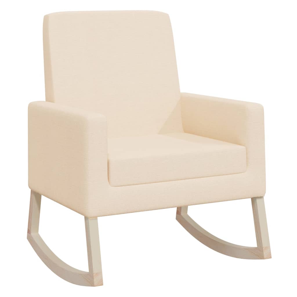 Schaukelstuhl Creme Stoff