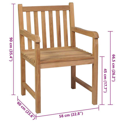 Gartenstühle 6 Stk. mit Anthrazit Kissen Massivholz Teak