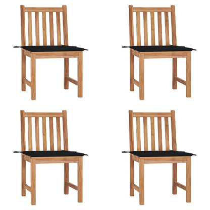 Gartenstühle 4 Stk. mit Kissen Massivholz Teak