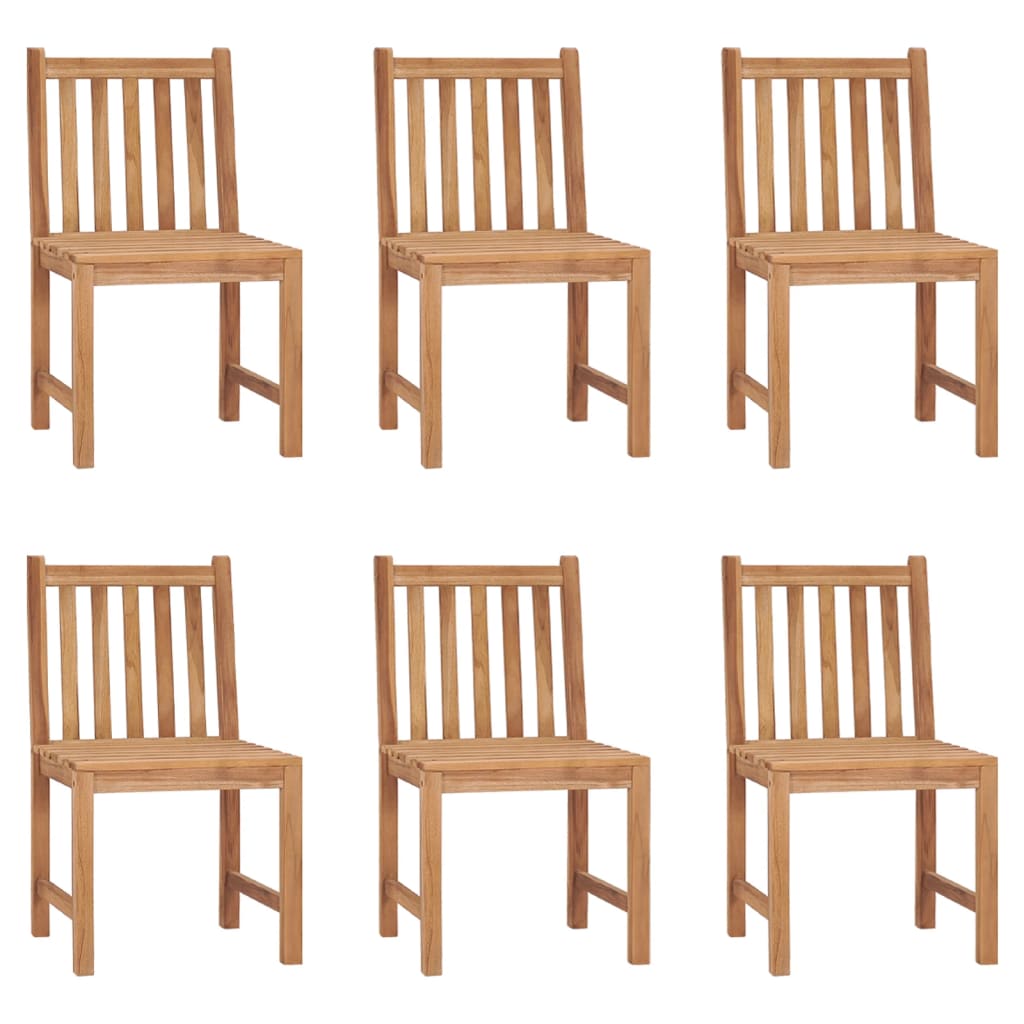 Gartenstühle 6 Stk. mit Kissen Massivholz Teak
