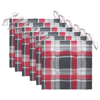 Gartenstühle 6 Stk. mit Kissen Massivholz Teak