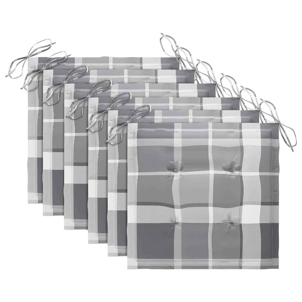 Gartenstühle 6 Stk. mit Kissen Massivholz Teak