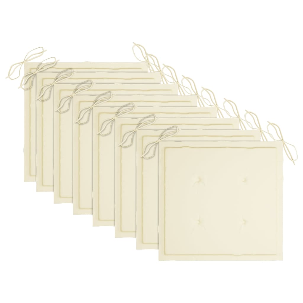 Gartenstühle 8 Stk. mit Kissen Massivholz Teak