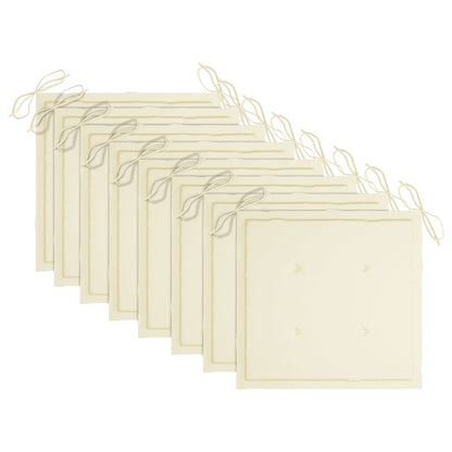 Gartenstühle 8 Stk. mit Kissen Massivholz Teak