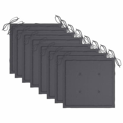 Stapelbare Gartenstühle mit Kissen 8 Stk. Massivholz Teak