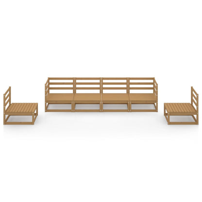 6-tlg. Garten-Lounge-Set Honigbraun Massivholz Kiefer