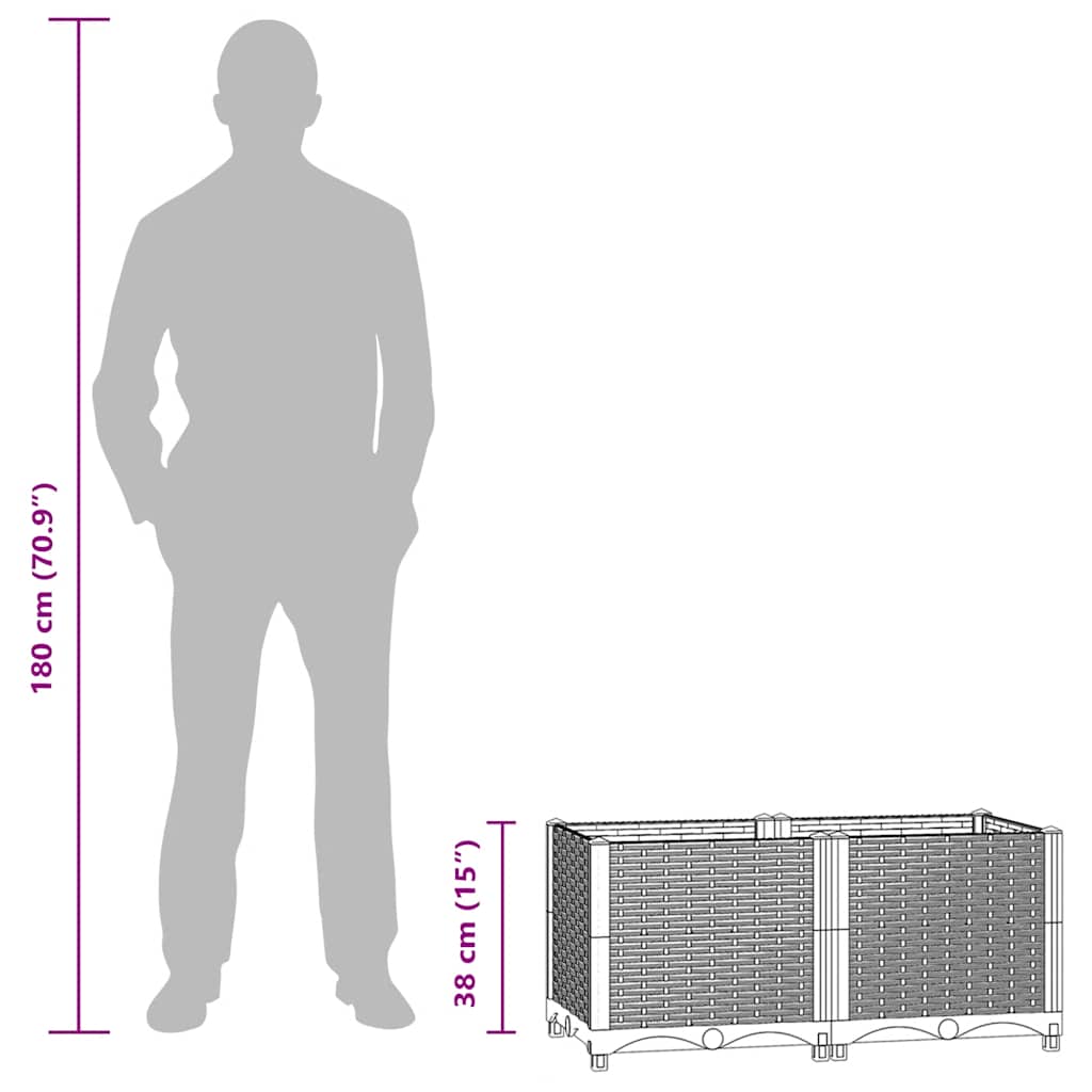 Hochbeet 80 x 40 x 38 cm Polypropylen