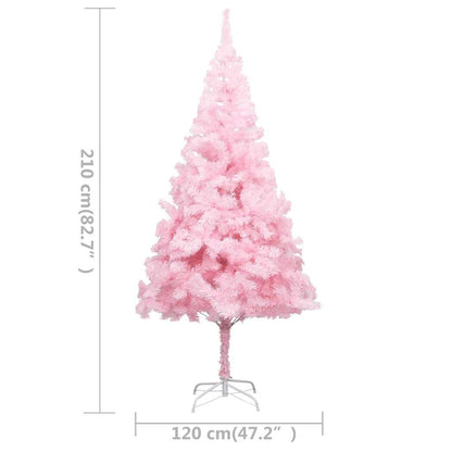 Künstlicher Weihnachtsbaum mit Beleuchtung & Kugeln Rosa 210cm