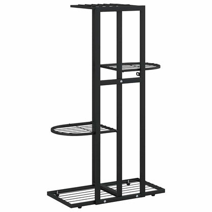 Blumenständer 4-Etagen 43x22x76 cm Schwarz Metall