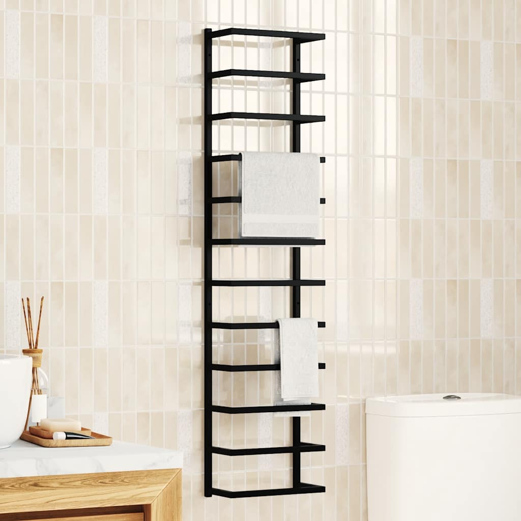 Handtuchständer Schwarz 24x12x96 cm Stahl