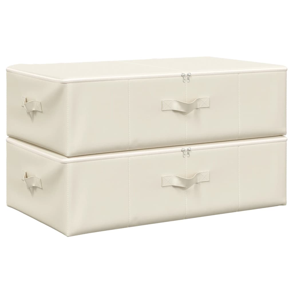 Aufbewahrungsboxen 2 Stk. Stoff 70x40x18 cm Creme