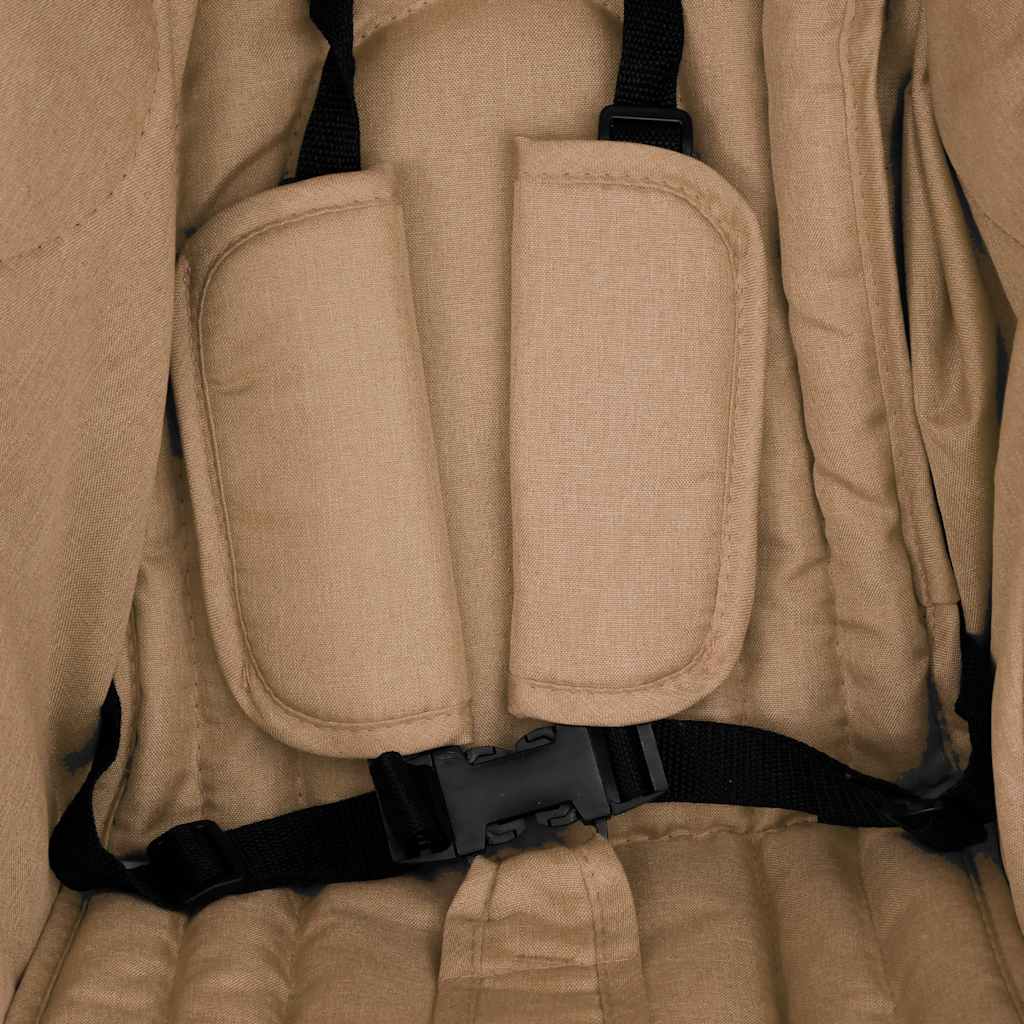 Zwillingskinderwagen Taupe Stahl