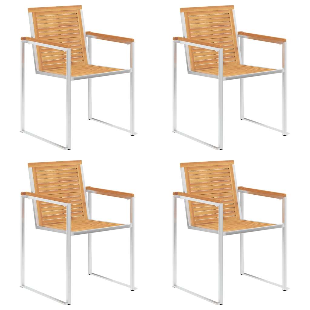 Gartenstühle 4 Stk. mit Kissen Massivholz Teak