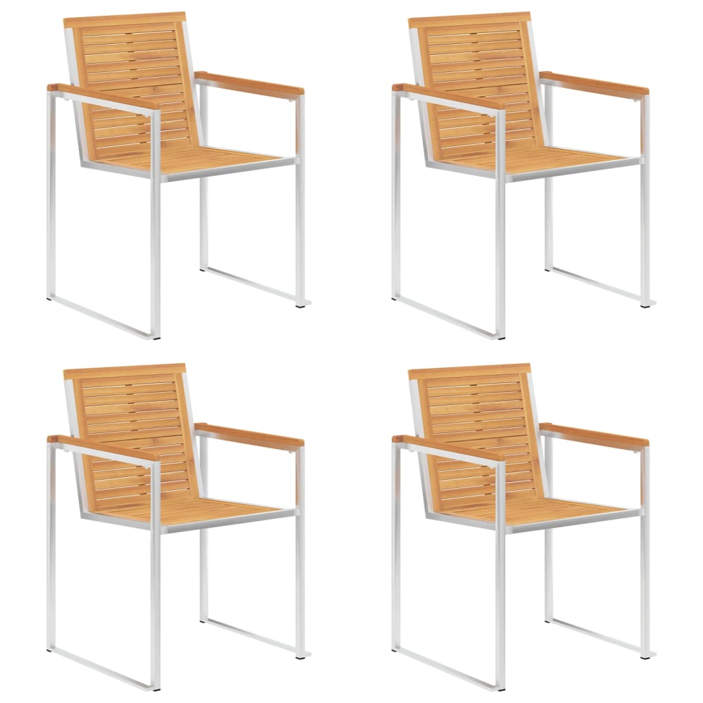 Gartenstühle 4 Stk. mit Kissen Massivholz Teak