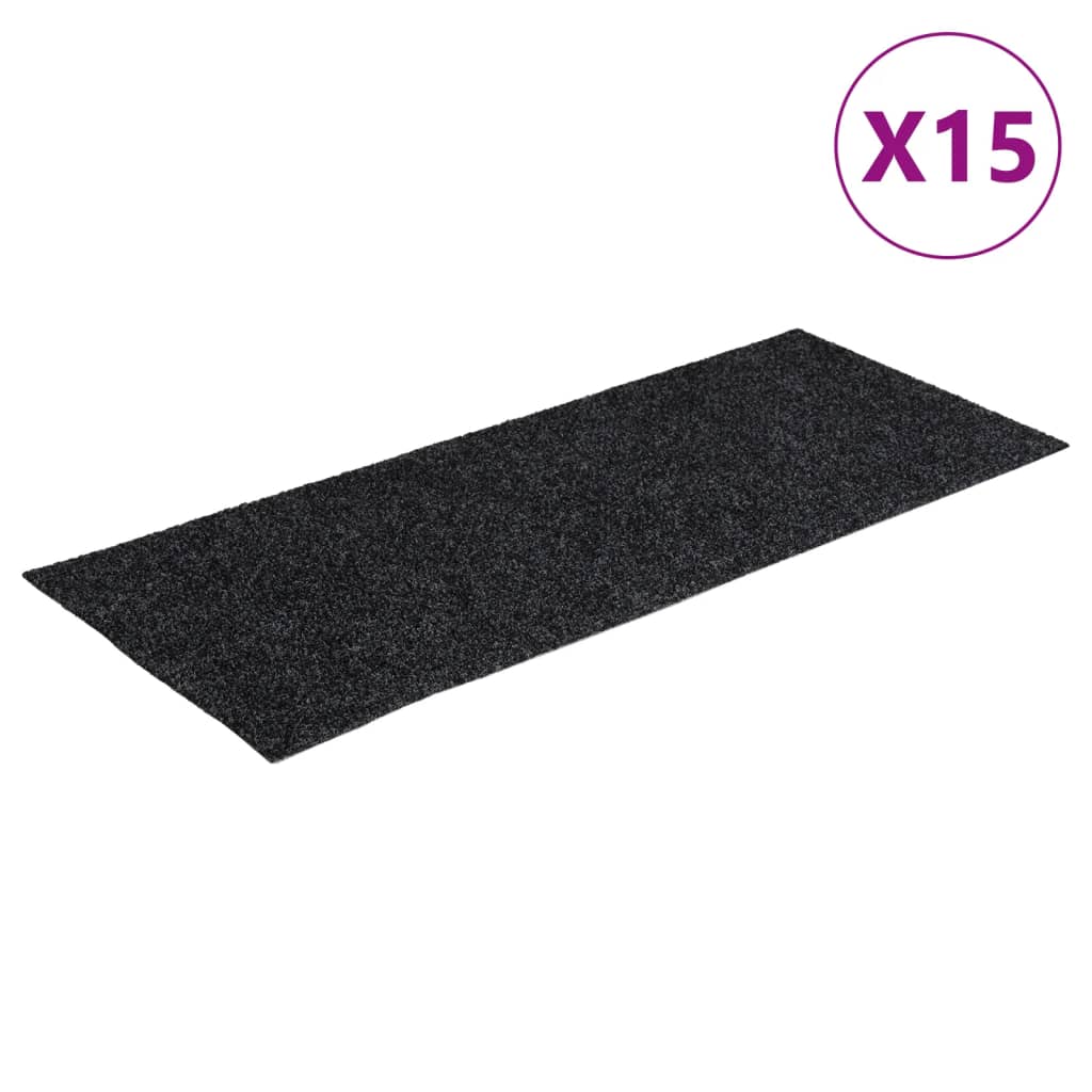 Stufenmatten Selbstklebend 15 Stk. 60x25 cm Dunkelgrau Rechteckig