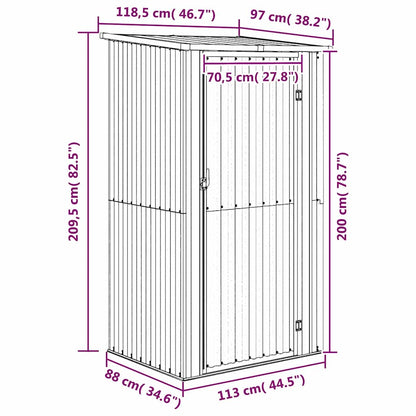 Gartenhaus Grün 118,5x97x209,5 cm Verzinkter Stahl