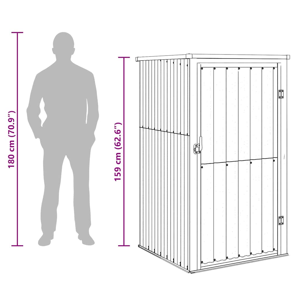 Gerätehaus Grau 88x89x161 cm Verzinkter Stahl