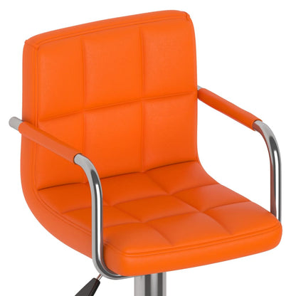 Barhocker 2 Stk. Orange Kunstleder