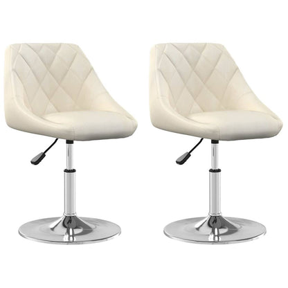 Esszimmerstühle 2 Stk. Drehbar Creme Samt