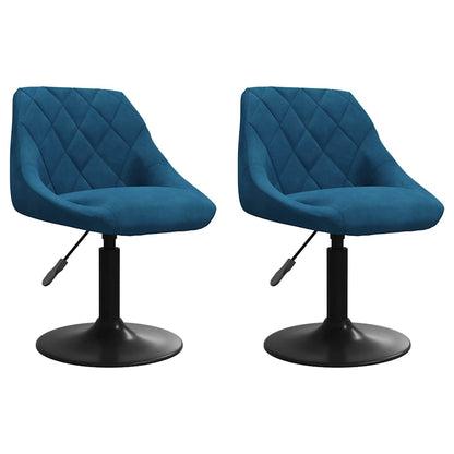 Esszimmerstühle 2 Stk. Drehbar Blau Samt