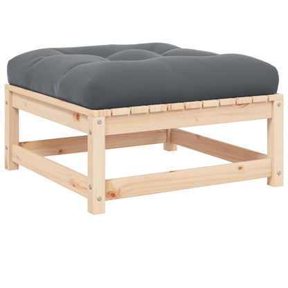 Garten-Fußhocker mit Kissen Massivholz Kiefer